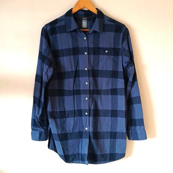 Mountain Hardware Blue Plaid Flannel Tunic Button Down - Picture 1 of 5